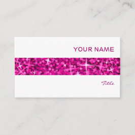 Glitz Banda rosa tarjeta de presentación blanca