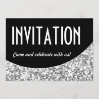Glitz curva negra "Silver" invitación 'Invitation'
