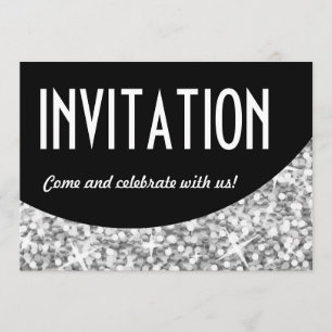 Glitz curva negra "Silver" invitación 'Invitation'