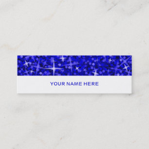 Glitz Dark Blue tarjeta de visita blanca delgada