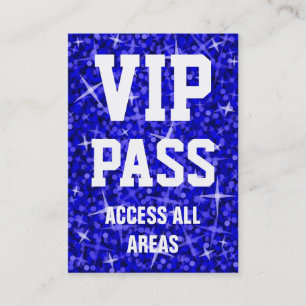 Glitz Dark Blue tarjeta de visita "VIP PASS"