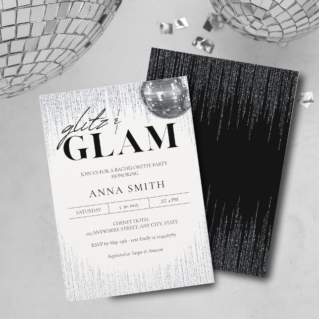 Glitz & Glam Disco Bachelorette Party Invitación (Subido por el creador)