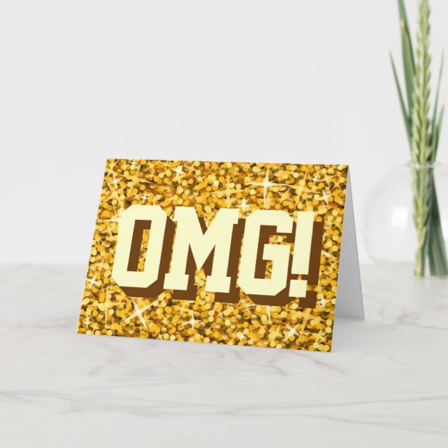 ¡Glitz "Gold" "Dios mío!" Tarjeta de felicitación  (Anverso)