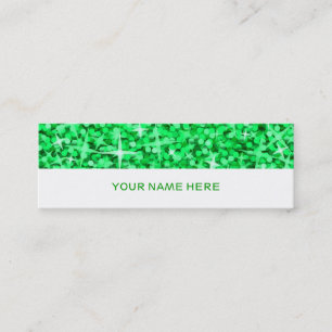 Glitz Green tarjeta de visita delgada blanca