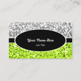 Glitz Mix "Silver" Tarjeta de presentación ovalada