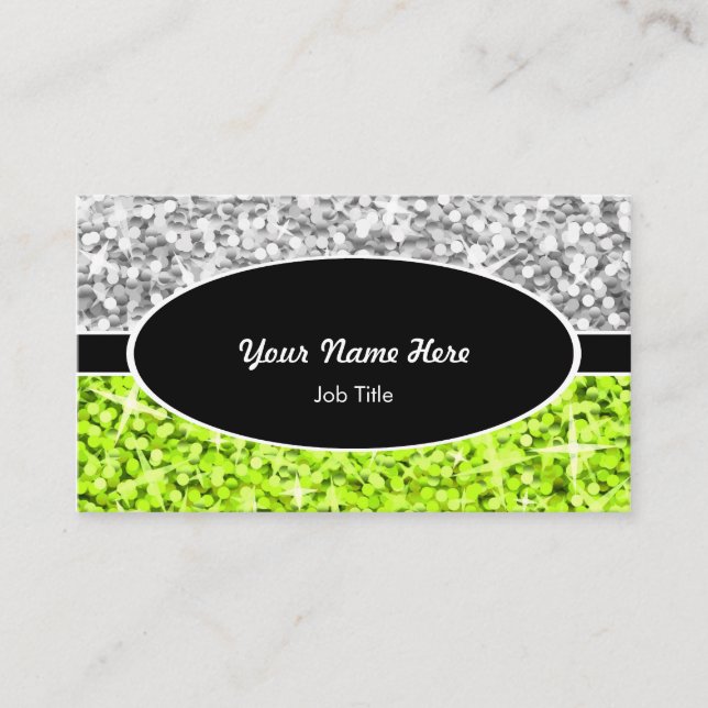 Glitz Mix "Silver" Tarjeta de presentación ovalada (Anverso)