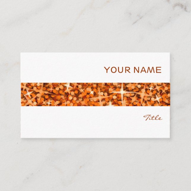 Glitz Naranja stripe tarjeta de presentación blanc (Anverso)