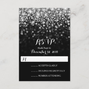 Glitz negro de plata RSVP que se casa atractivo de