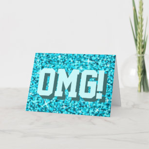 Glitz "OMG azules!" Tarjeta de felicitaciones del
