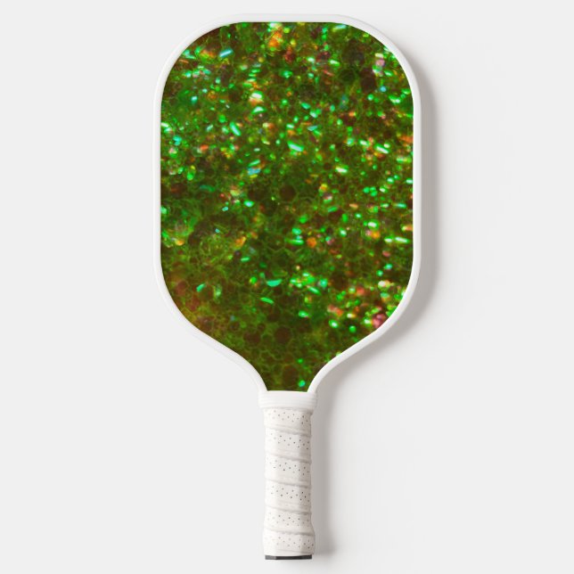 Glitz palas de pickleball purpurina de glam verde! (Anverso)