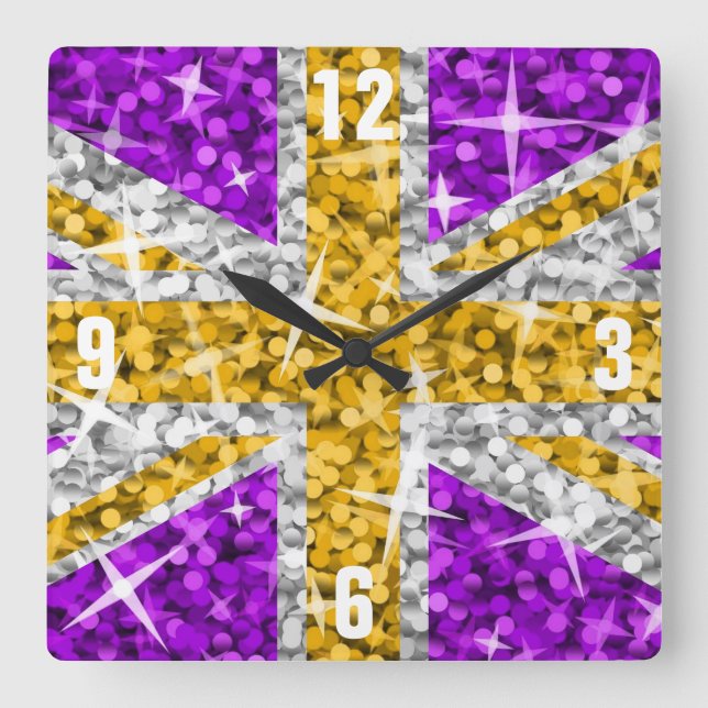 Glitz Plaza de reloj "Números" dorados del Reino U (Anverso)