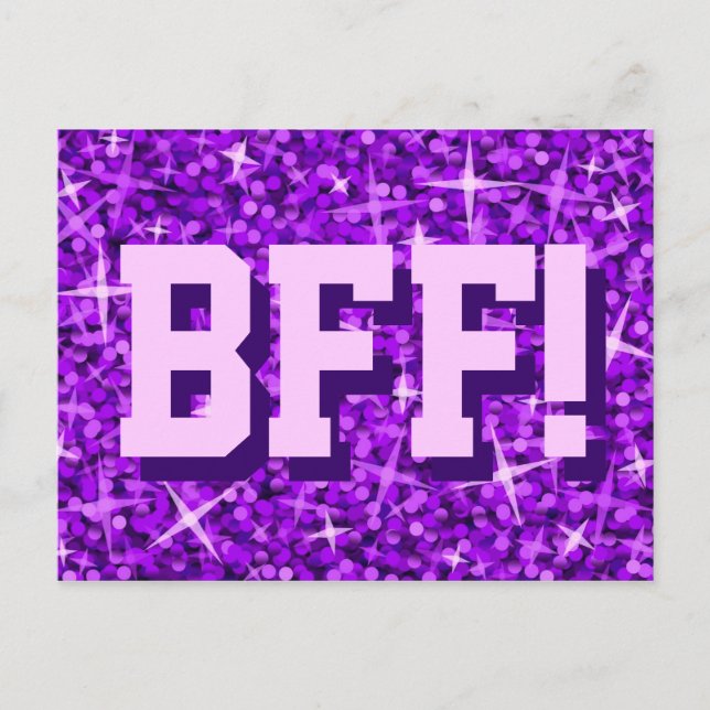 Glitz Purple 'BFF!' postal (Anverso)