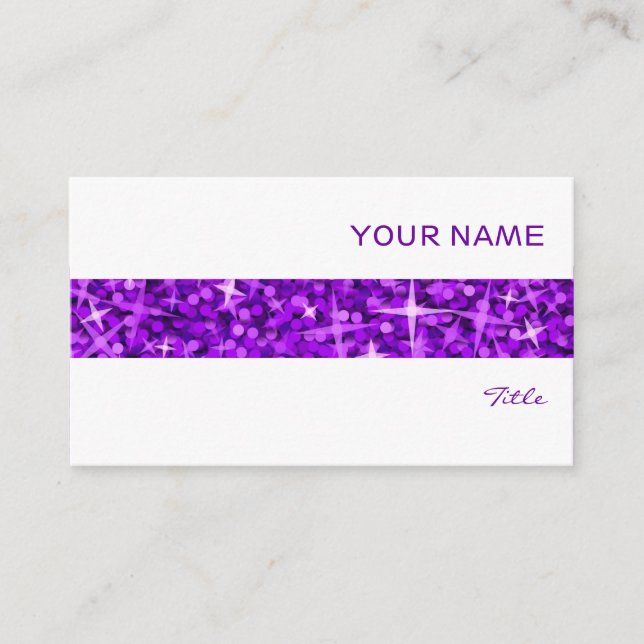 Glitz Purple stripe tarjeta de presentación blanca (Anverso)