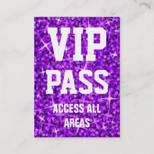 Glitz Purple tarjeta de visita 'VIP PASS'