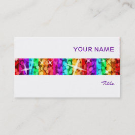 Glitz Rainbow Stripe tarjeta de visita blanca