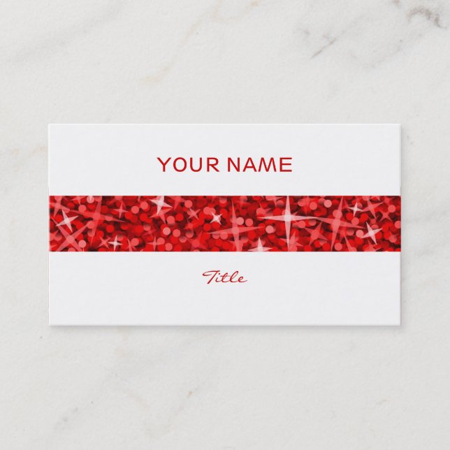 Glitz Tarjeta de negocios de rayas rojas espalda b (Anverso)