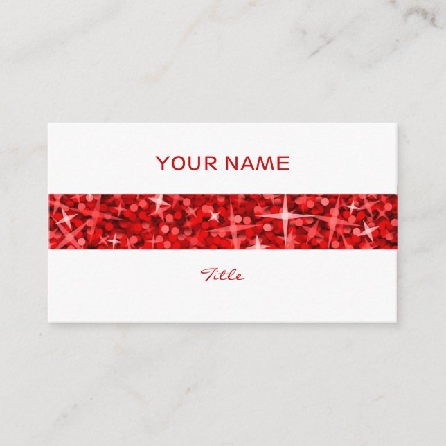 Glitz Tarjeta de negocios de rayas rojas espalda b (Anverso)