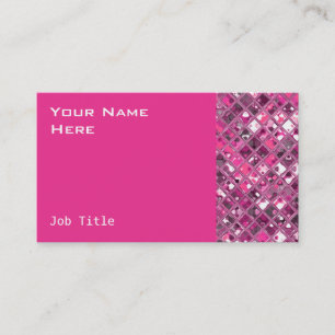 Glitz Tiles Hot Pink 1 tarjeta de visita lateral r