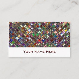 Glitz Tiles tarjeta de negocios multicolor blanca