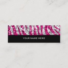 Glitz Zebra Pink tarjeta de negocios delgada negro
