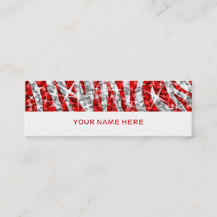 Glitz Zebra Red tarjeta de negocios delgada blanco