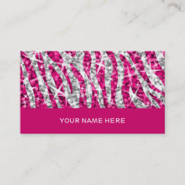 Glitz Zebra Rosa tarjeta de visita rosa