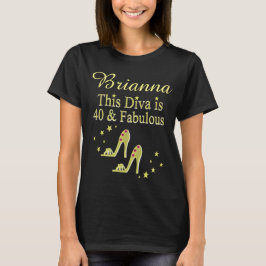 GLITZY GOLD 40 Y FABULOUS PERSONALIZADOS EN CAMISA