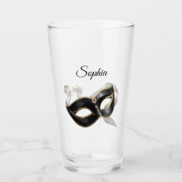 Glitzy Gold Silver New Year Black Mask