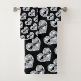 Glitzy me encanta el texto de Bling en los corazon