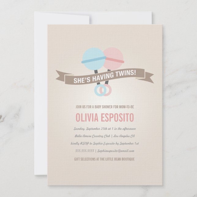 GLOBAR CON GEMAS| INVITACIONES DE DUCHA DE BEBÉ (Anverso)
