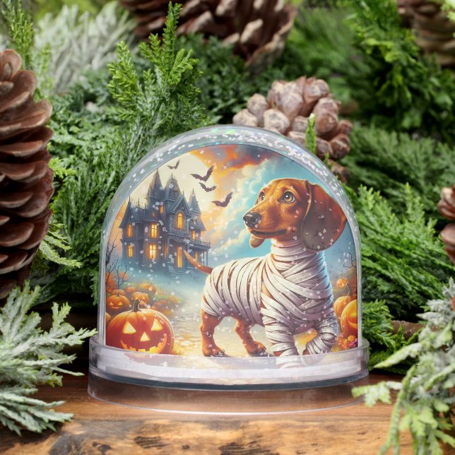 Globe de nieve de Halloween de Dachshund (Invierno)