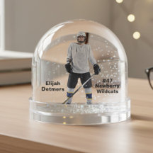 Globe de nieve del jugador de hockey personalizado