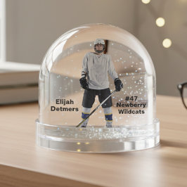 Globe de nieve del jugador de hockey personalizado