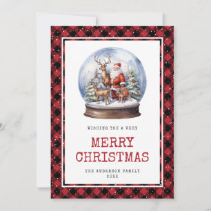 Globe de nieve Santa Red Juega Feliz Navidad