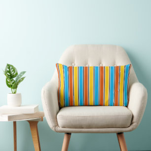 Globe Stripe Clásico tirar almohada lumbar