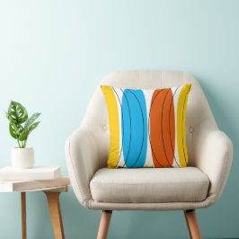 Globe Stripe lanzar almohada azul de fondo cuadrad