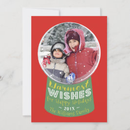 Globe Warmest Wire Tarjeta de foto navideña