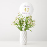Globo 40 y Fabulous Elegant 40th Birthday Gold<br><div class="desc">Celebra cuarenta años y marca este maravilloso hito de cuarenta años con moda elegancia y gracia modernas. Añade tu nombre a esta elegante,  elegante,  minimalista,  tipografía en oro y morado anunciando que efectivamente tienes 40 años y es Fabuloso.</div>