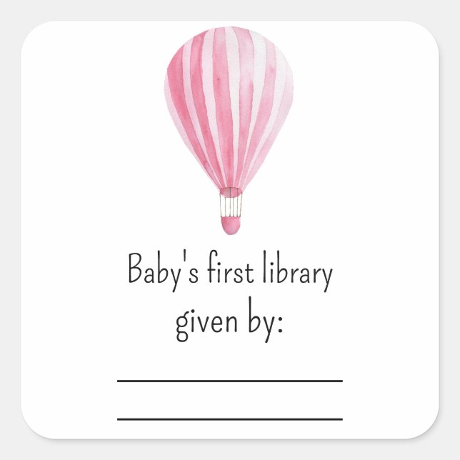 Globo aerostático - etiqueta de regalo para baby s (Anverso)