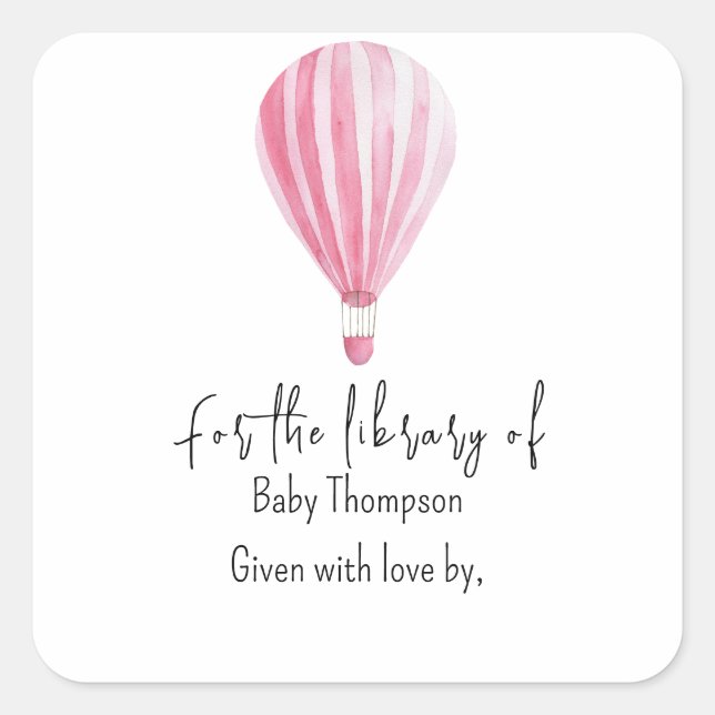 Globo aerostático - etiqueta de regalo para baby s (Anverso)