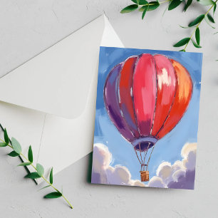 Globo Aerostático   Tarjeta de Pintura de Acuarela