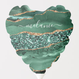 Globo Agate Green Gold Purpurina Geode Marble Custom Nam