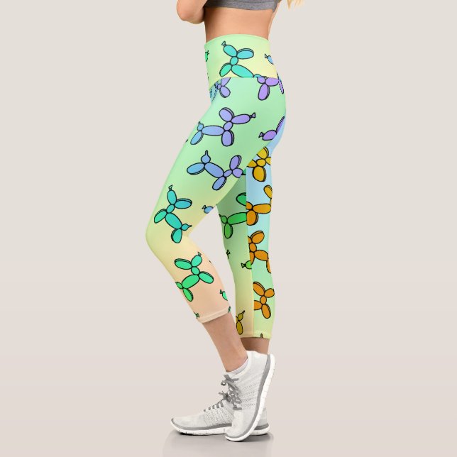 Globo arco iris perros Capri Leggings (Izquierda)