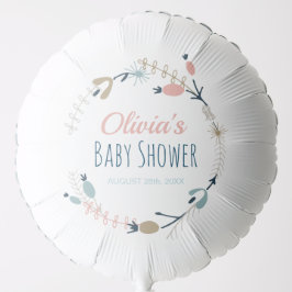 Globo Baby Shower botánico Rustic Pastel