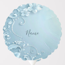 Blue Decorative Floral Balloon