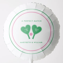 Globo Boda Verde y Rosa Preppy de Pickleball