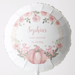 Globo chica floral de calabaza rosa Baby Shower