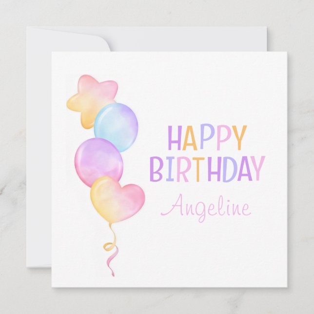 Globo Colorido Divertido Cumpleaños Feliz (Anverso)