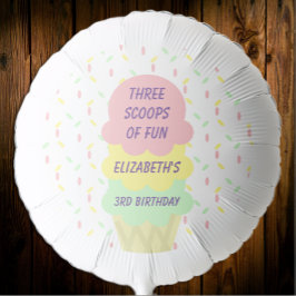 Globo Crema de hielo 3er cumpleaños