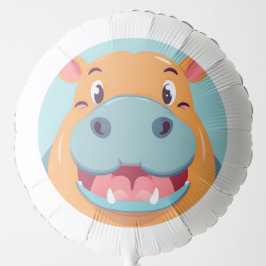 Globo Cute HIPPO Face safari Fiesta de cumpleaños de la